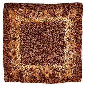 Chanel Square Printed Scarf in Brown Silk